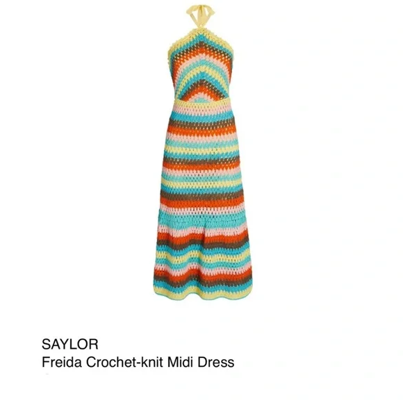 saylor crochet dress Saylor Wynn Dress White / S